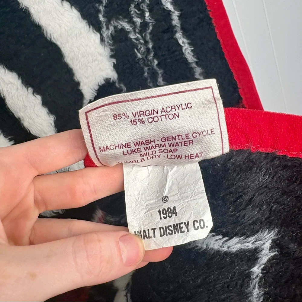 Vintage Biederlack USA Disney Mickey Mouse Small Fleece Blanket Baby 80’s 1984